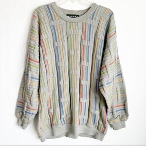 Vintage Tundra Canada Colorful Textured Pullover Crew Neck Sweater Medium